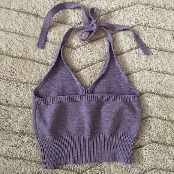 Bei Si Dun Purple Crop Halter Top - Picture 4 of 5